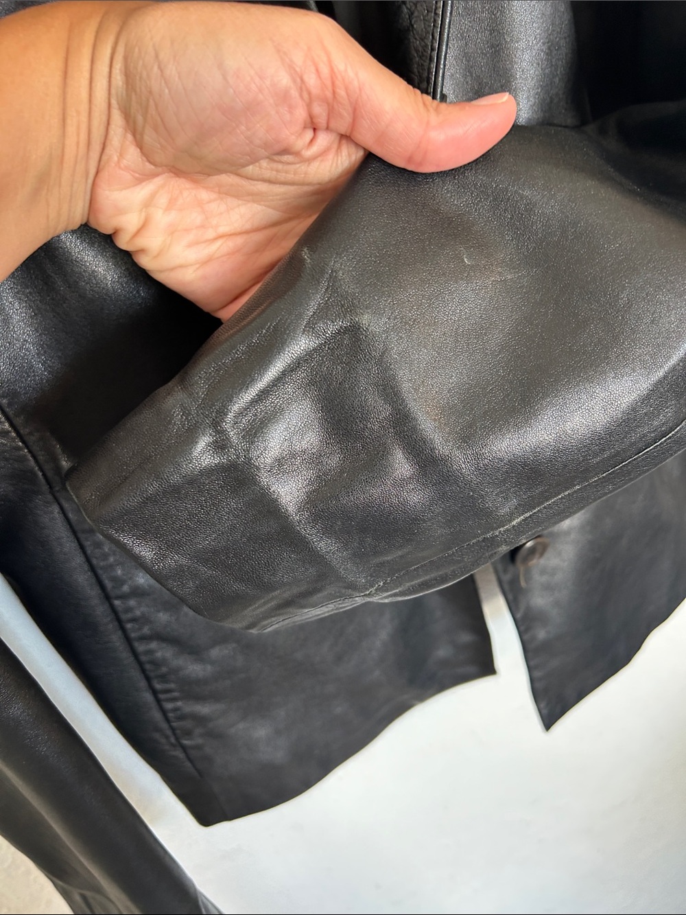Y2K Brooks Brothers Black Leather Button-Up Jacket - Picture 7 of 9